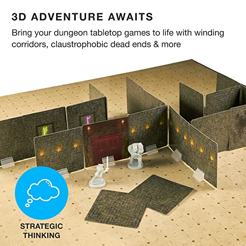 Stratagem The Master's Maze Dungeon Walls - 100 Card Tiles for 3D DND Dungeon Building - Modular Terrain 28mm Scale Accessories Tabletop RPG Scenery - Dungeons Dragons Pathfinder Castles Crusades