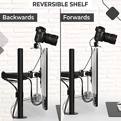 HumanCentric DSLR Monitor Mount Large, Desk Camera, Webcam & Mic Shelf | For Monitor VESA Arm, Replace Clamp Tripods, 100x100mm Patterns, Aluminum, Hardware Included, Light Mounting - size: Large Shelf