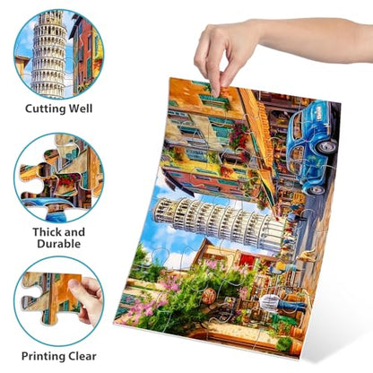 Biarek 6 Packs 16 Large Piece Puzzle for Seniors, Alzheimer's & Dementia Activities, Easy Puzzle, 6 Storage Bags - style: 16A Large Pieces