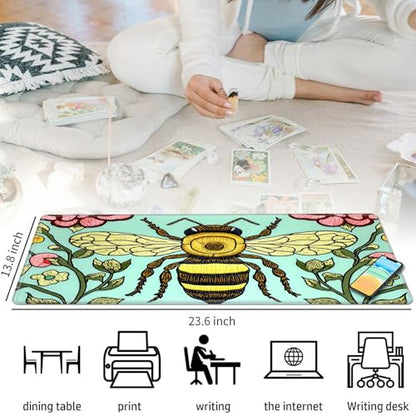 Bee for MTG & TCG Playmat Mouse Pad,BFDHGQZC 24" x 14" Game Mat for MTG/RPG/CCG Trading Card Game Playmats Table Mat Perfect for Card Games Video Games Computer Office - color: Bee