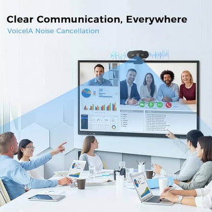 1080P Full HD Webcam with Microphone, Auto Light Correction, 360° Rotatable, Plug & Play, Compatible with Windows, Mac, Laptop, Desktop (Zoom, Skype, Teams, Video Conferencing)