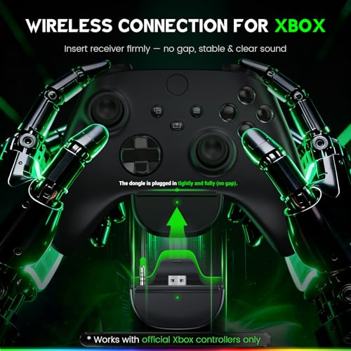 WESEARY Wireless Gaming Headset for Xbox Series X|S, 2.4GHz Ultra-Low Latency Headset with Noise Cancelling Mic for PC, PS5, PS4, Switch, Mac, 3D Surround Sound, Bluetooth 5.4, 50H Battery - color: Raven Black