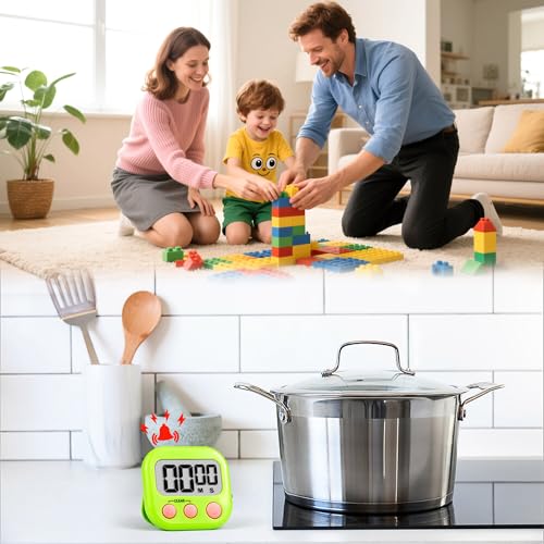 Timer for Kids Teachers Supplies Digital Kitchen Timers for Cooking Large Magnetic Classroom Timer 2Pack-Blue Green - color: Blue Green
