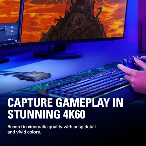 Elgato 4K S Capture Card for PS5, Xbox Series X/S, Switch 2 | 4K60 capture, 1440p120 or 1080p240 passthrough, HDR10 support, Near-zero latency, USB-C, Analog audio input - style: 4K S