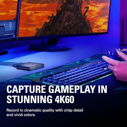 Elgato 4K S Capture Card for PS5, Xbox Series X/S, Switch 2 | 4K60 capture, 1440p120 or 1080p240 passthrough, HDR10 support, Near-zero latency, USB-C, Analog audio input - style: 4K S