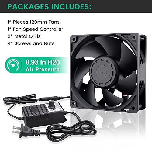 Wathai Air Hockey Table Replacement Fan 12V Variable Speed AC 110V 120V | Dual Ball High Speed Fan with AC Plug,for Receiver Xbox DVR PlayStation Component Electronics Cooling and Cabinet - style: 120mm x 1