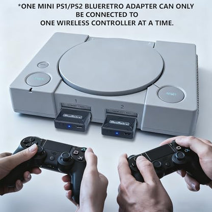 Wireless Controller Adapter for PS2/PS1 PS One, Mini Adapter Compatible with PS5/PS4/PS3, Series X/S, Switch Pro Bluetooth Controllers,Firmware Upgrade, Dual-Mode BT, Keymap Configuration Supported