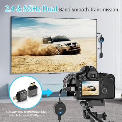 TIMBOOTECH Wireless HDMI Transmitter and Receiver 4K, Casting Media Video/Audio/File HDMI Wireless Extender 5G Kit for Laptop, Camera, Cable Box, Netfix, PS5, Phone to Monitor, Projector, HDTV 165FT - color: Gray