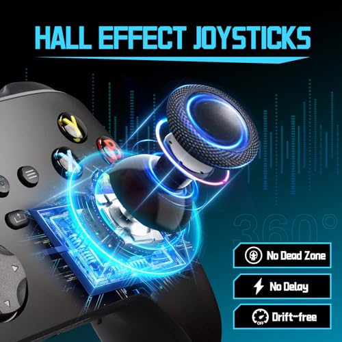 Wireless Controller with 7 Colors RGB Light Compatible With Xbox Series X|S/Xbox Controller/Steam PC Windows, Programmable/Turbo/Dual Vibration/800mAh Battery, with 3.5mm Audio Jack, 2.4GHZ Adapter
