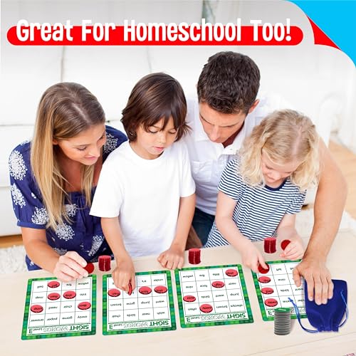 SpriteGru Sight Word Bingo Game, 120 Sight Words Learn to Read Level 3 & Level 4 Bingo Board Game Dolch's & Fry's Words Lists for Kindergarten and Preschool Kids 5+, Perfect for Classroom & At Home - style: Sight Word Bingo Game Level 3-4