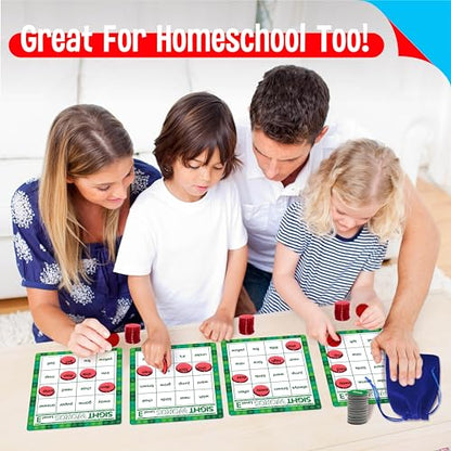 SpriteGru Sight Word Bingo Game, 120 Sight Words Learn to Read Level 3 & Level 4 Bingo Board Game Dolch's & Fry's Words Lists for Kindergarten and Preschool Kids 5+, Perfect for Classroom & At Home - style: Sight Word Bingo Game Level 3-4