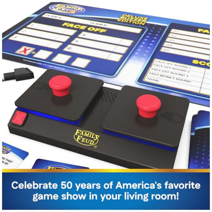 Spin Master Games Family Feud: Deluxe Buzzer Edition Board Game | Survey Says Fun, Guess The Most Popular Answers, Features Buzzer with Lights & Sounds, For 3 or More Players, Ages 8 & Up