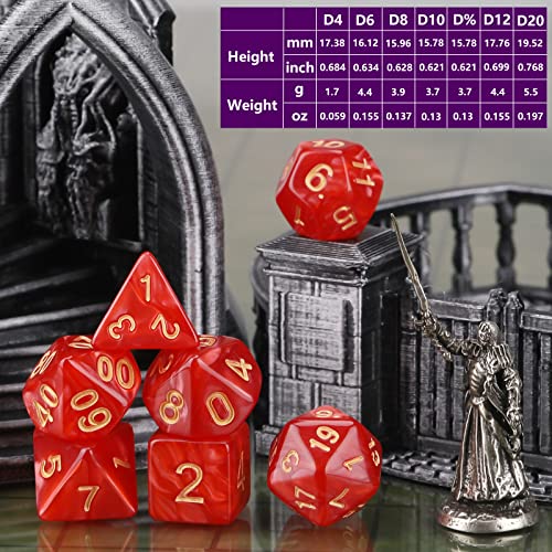 Coyeekn 70Pcs DND Polyhedral Dice Set with Storage Pouch | 0 Complete Polyhedral Dice Sets (D4-D20), Great for D&D, MTG & Tabletop RPG Games - color: 10set-70pcs