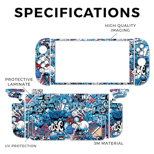 Carbon Fiber Gaming Skin Compatible with Nintendo Switch 2 Console Only - Blue Meanies - Premium 3M Vinyl Protective Wrap Decal Cover - Easy to Apply | Crafted in The USA by MightySkins - color: Blue Meanies, size: Switch 2 Console Skin Only, style: Textu