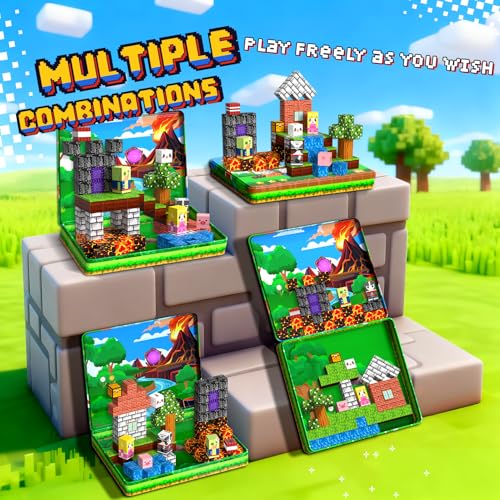 99PCS Magnetic Blocks Travel Toys, Magnet Building Blocks with Portable Metal Box, Mini Construction Travel Magnetic Tiles for Toddlers Boys Age 3-5 4-8 8-12, STEM Sensory Outdoor Travel Toys Gifts