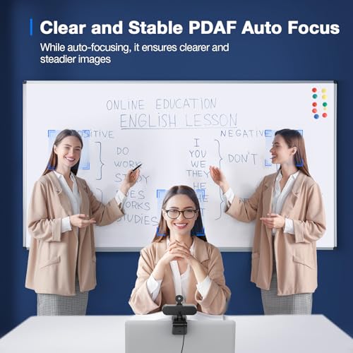 EMEET C960 4K Webcam for PC, PDAF Auto Focus, Dual Omni Mics, 73° FOV | Auto Light Correction, USB-A, Plug&Play, Web cam 4K with Privacy Cover, Webcam 4K Works for Zoom/Teams/Google Meet, Laptop/PC - style: 4K