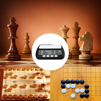 Digital Chess Clock, Professional Electronic Chess Timer with Alarm, Multifunction Portable Chess Clock with Countdown, Bonus, Delay Features, for International Chess Chinese Chess Board Go Game
