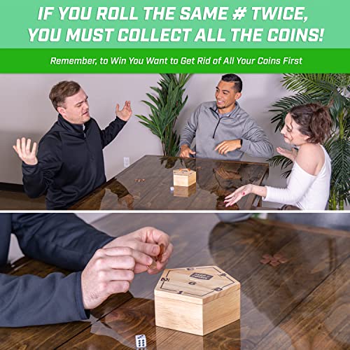 GoSports Keep The Change - Tabletop Coin Drop Dice Game, Includes 2 Dice and Game Rules