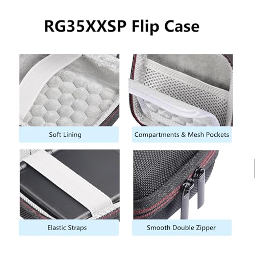 Carrying Case for RG35XXSP/RG34XXSP Hard EVA Shell, Shockproof, Mesh Pocket | Fits RG35XXSP / Flip / 34XXSP & GBA SP – Hard EVA Shell, Soft Lining, Shockproof, Lightweight, Waterproof, Carrying Strap