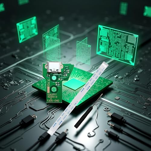 1 Set Green Micro USB Charging Port Socket Board with Flex Ribbon Cable Screwdriver for PS4 Controller Board JDS-040 JDS 040 Version,Accessories,4 Controllers Video Games