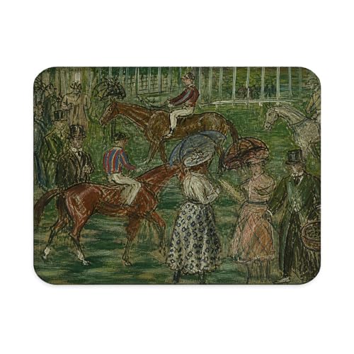 Vintage Horse Race Mouse Pad, Equestrian Gifts, Cottagecore Equestrian Horse Racing Mouse Pad for Work Computers Laptop Home Office Dorm Desk Accessories, 9.5x7.9 Inch - color: Landscape Flowers Mouse Pad N