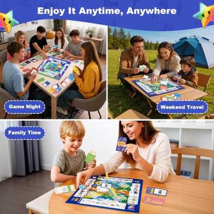 Interactive 290 Card Game for Kids Fun Family Games 2-12 Players | Double-Sided Board Adult Games for Game Night Party Gift Dinner Classroom Travel Games for Kids Ages 6+ Quick-Playing