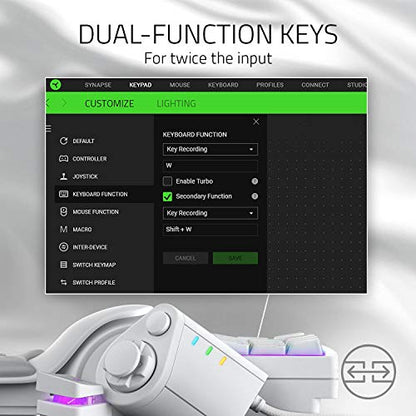 Razer Tartarus Pro Gaming Keypad: Analog-Optical Key Switches - Rapid Trigger - Adjustable Actuation - 32 Programmable Keys - Customizable Macros - Chroma RGB Lighting - Mercury White | Rapid Trigger, Adjustable Actuation, 32 Programmable Keys, Customizab