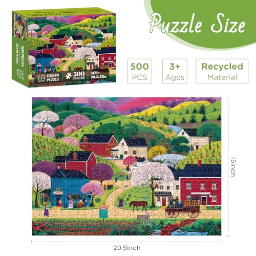 500 Piece Puzzle for Adults, Countryside Scenery Jigsaw Puzzle - style: Countryside Scenery