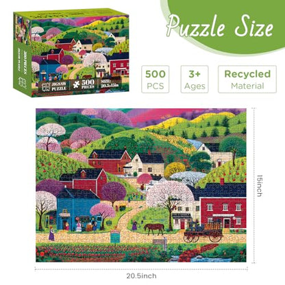 500 Piece Puzzle for Adults, Countryside Scenery Jigsaw Puzzle - style: Countryside Scenery