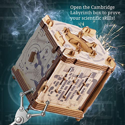 iDventure Cluebox Cambridge Labyrinth, Brain Teaser Puzzle Box for Adults | Marble Labyrinth Wooden Escape Room Puzzle, Logic Challenges, Secret Locks, Smart Gift for Men and Puzzle lovers, 3D Puzzle - color: Labyrinth of Cambridge