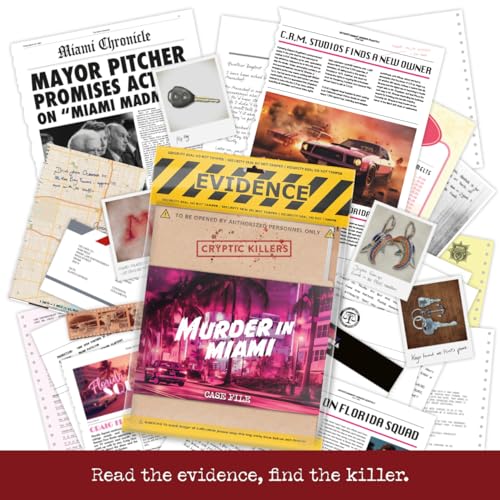 Cryptic Killers Unsolved murder mystery game - Cold Case Files Investigation Detective clues/evidence - Solve the crime - For individuals, date nights & party groups - Murder in Miami