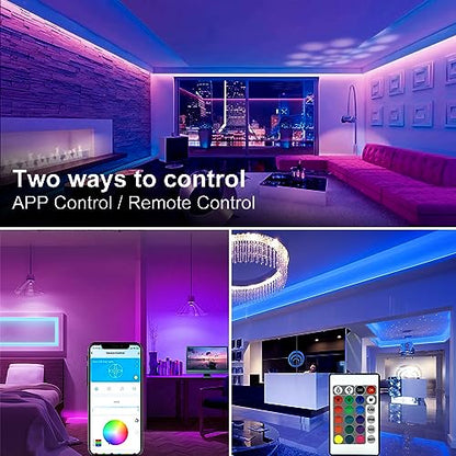 DAYBETTER LED Strip Lights 130ft Lights Strip for Bedroom, Desk, Indoor Room Bedroom Birthday Gifts RGB Decor with Remote and 24V Power Supply - size: 130FT