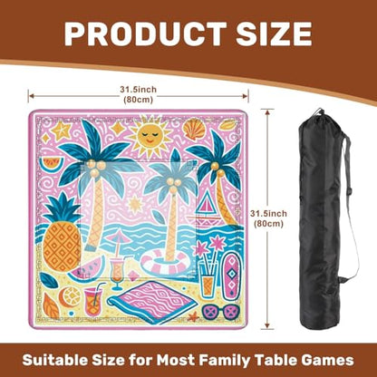 Mahjong Mat 31.5" x 31.5" Vibrant Tropical Beach Palm Trees Fruit Summer Elements Non-Slip Noise Reduction Mahjong Tiles Table Cover for Dominoes Poker Card Board and Tile Games Gift - color: Color8