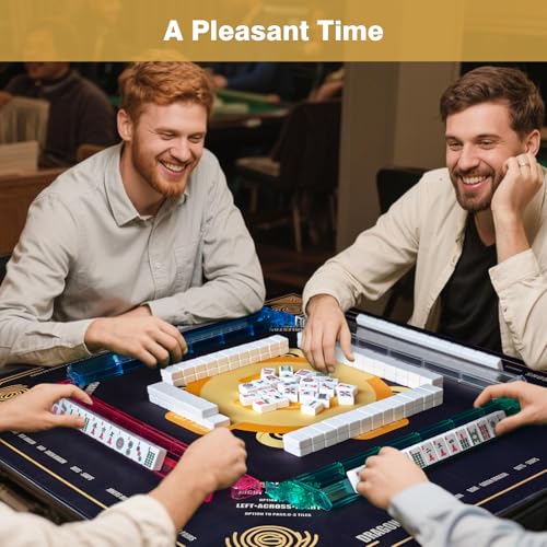 Mahjong Mat - 33"x33" Mah jongg Mat with Rules for American Mah jong(Black) | Noise Reduction Non-Slip Mahjong Mat for Table, Gaming Mat + Carrying Bag & 3 Dice for Mah jongg Tile Set Games/Card/Dominoes - color: Black