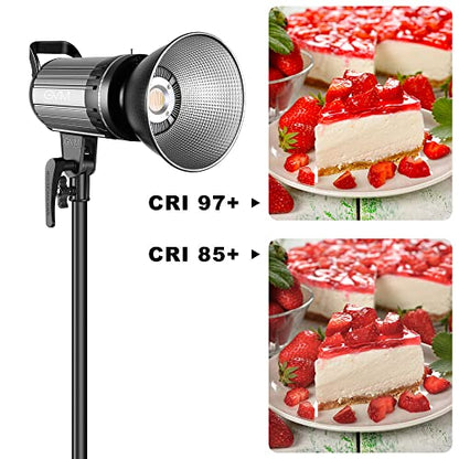 GVM Great Video Maker 100W Bi-Color LED Video Light with Bowens Mount, APP Control, Lantern Softbox, Dimmable 3200K-5600K, CRI 97+