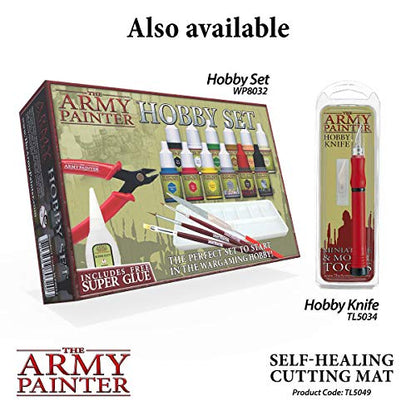 The Army Painter, Self-Healing Cutting Mat, Double Sided PVC Non-Slip, A4 | 3-Ply Gridded Miniature and Model Cutting Board, A4, Tabletop Roleplaying, Boardgames, and Wargames Miniature Modelling