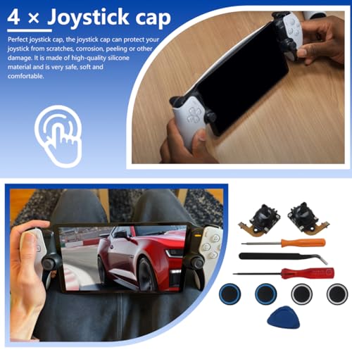 2-Pack Joysticks Replacement Kit Complete Repair Kit Analog Thumb Stick Repair Hall Effect Joystick for P*S5 Portal/P*SVR2 Controller, Left and Right Joystick