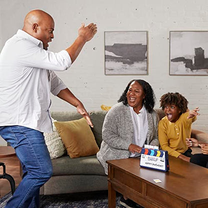 Hasbro Gaming Guesstures Game, Charades Games for 4 or More Players, Includes Customizable Cards and Clapper, Family Party Game for Ages 8 and Up