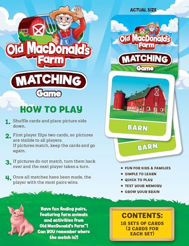 MasterPieces Kids Games - Old MacDonald's Farm Matching Game - Game for Kids and Family - Laugh and Learn - style: Old MacDonald's Farm
