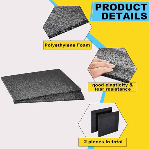 Hoolerry 2 Pcs Customizable Polyethylene Foam Packing Inserts for Cases Thick Polyethylene Cuttable Foam Sheet for Tool Box, Camera, Crafts, Storage and Crafts (12" X 10" X 0.5",Black) - size: 12" X 10" X 0.5"