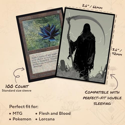 Grim Reaper 1 - MTG Card Sleeves, 104ct, Standard Size, Textured | Perfect for Double Sleeving, Smudge Resistant Matte Back, Standard 66x92mm - Compatible with Magic The Gathering & TCG Cards - color: Grim Reaper 1, size: Textured