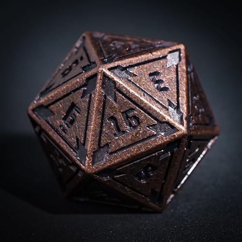 UDIXI Metal Dice Set D&D RPG Metal DND Dice Set for Tabletop Game (Copper) | 7-Pieces, Lozenge Pattern, Zinc Alloy Material, Gorgeous Gift Case, DM Gift, for Dungeons and Dragons Role Playing Games - color: Copper