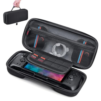 iofeiwak Carrying Case for Switch Controllers / Enhanced Grip / Wider-Sized Switch Accessories - 20 Game Slots / Hard Shell / Large Capacity