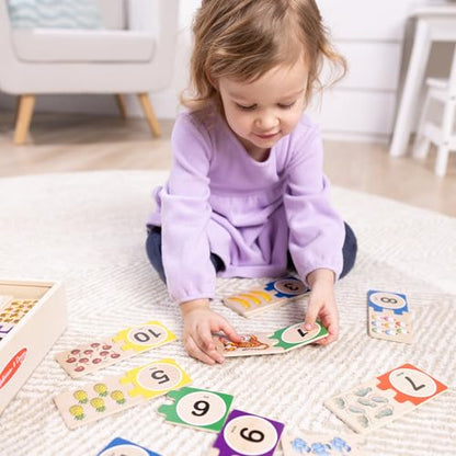 Melissa & Doug Self-Correcting Wooden Number Puzzles with Storage Box (40 pcs)
