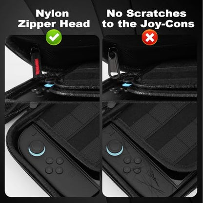 MoldRaychi Hard Shell Carrying Case for Nintendo Switch 2 (2025), Travel Pouch with 24 Game Card Slots & Accessory Pocket, Shockproof Portable Storage Bag for Console, Joy-Cons and Charger, Black