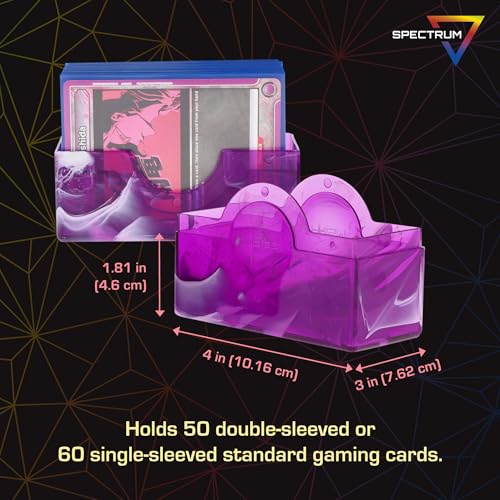 BCW Prism Deck Case - Charoite Purple | Holds 50 Double-Sleeved or 60 Single-Sleeved Cards | Secure Snap Closure | Compatible Collectible Card Bins | TCG Storage Box - color: Charoite Purple