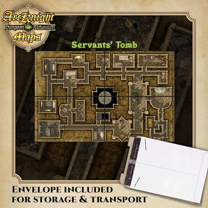 Arcknight The Pharaoh’s Pyramid map Pack - 16 Modular RPG Maps in 8 Double-Sided Pages, 1" Square Grid, Modular & Versatile Design for Tabletop Gaming - BattleMaps for Dungeons & Dragons & More - style: Pharaoh’s Pyramid