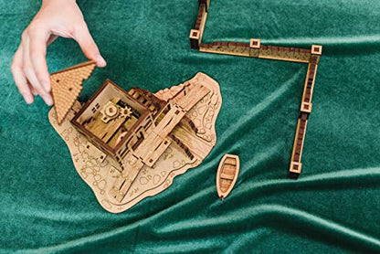 TowerRex Watermill D&D Terrain Buildings, DND Accessories for Dungeons & Dragons, Pathfinder, Warhammer, Tabletop Battle Map, Wooden Laser Cut Wargaming Terrain, RPG Scenery for 32mm, 28mm Miniatures