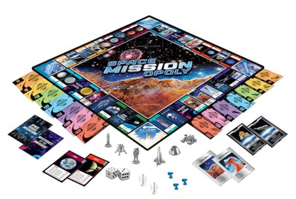 MasterPieces Space Mission Opoly Board Game - Fun Opoly Board Games for Adults & Kids - Includes Space Tokens & Cards - Ages 8+ - color: Space Mission