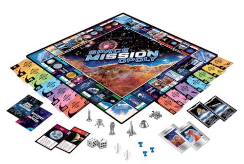MasterPieces Space Mission Opoly Board Game - Fun Opoly Board Games for Adults & Kids - Includes Space Tokens & Cards - Ages 8+ - color: Space Mission